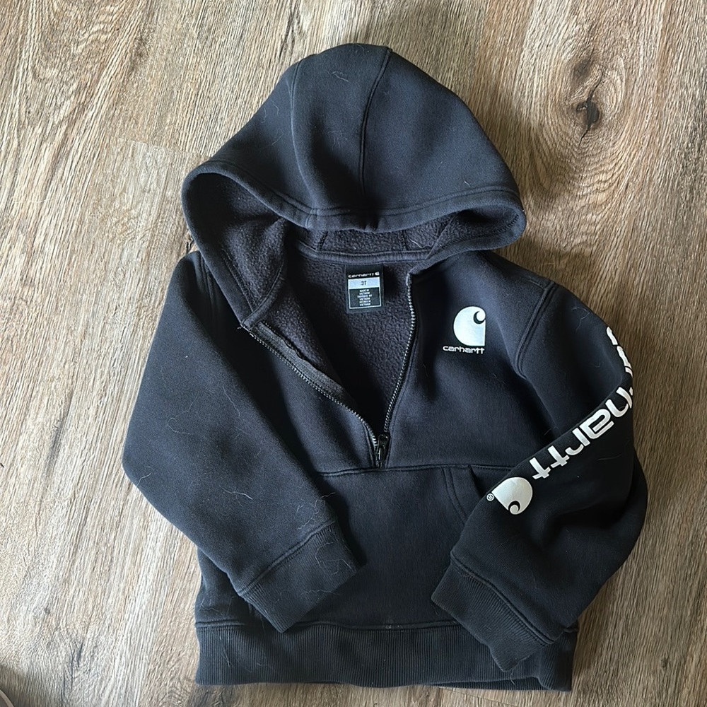 Carhartt half zip hoodie black EUC